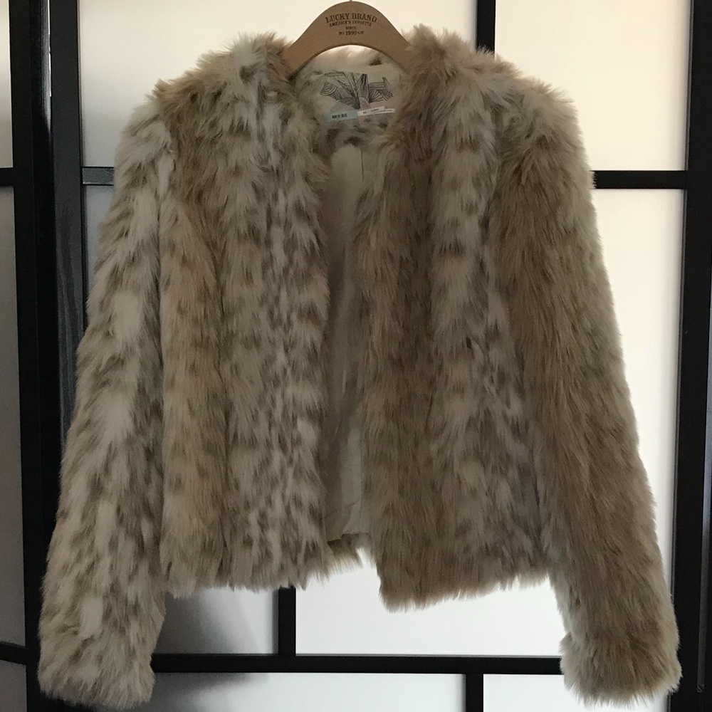 NWOT KIMCHI BLUE faux fur jacket